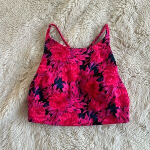 Victoria's Secret Pink Floral Print Open Back High Neck Sports Bra